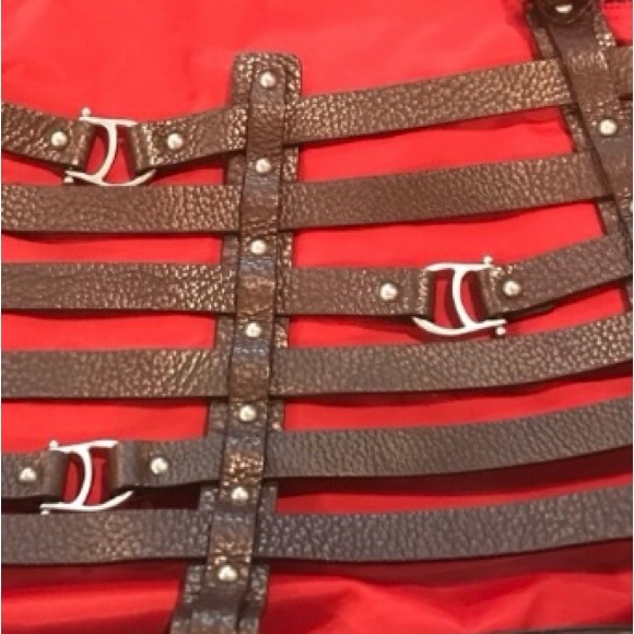 ETIENNE AIGNER DAMASCUS BELTED LEATHER TOTE WITH TWO FABRIC INSERTS - Picture 5 of 16